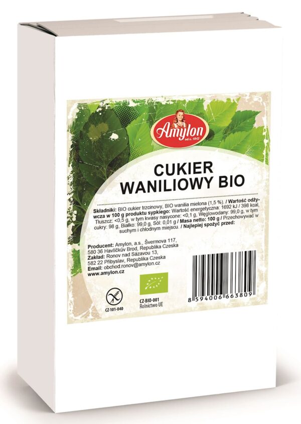 przecena CUKIER WANILIOWY BIO 100 g - AMYLON