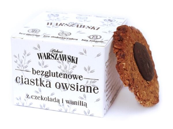 przecena CIASTKA OWSIANE Z CZEKOLADĄ I WANILIĄ BEZGLUTENOWE 150 g - BATON WARSZAWSKI