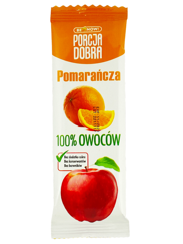 PRZEKĄSKA JABŁKOWO - POMARAŃCZOWA BEZ DODATKU CUKRÓW 16 g - PORCJA DOBRA