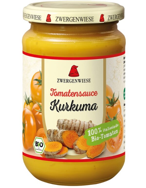 SOS Z ŻÓŁTYCH POMIDORÓW Z KURKUMĄ BEZGLUTENOWY BIO 340 ml - ZWERGENWIESE